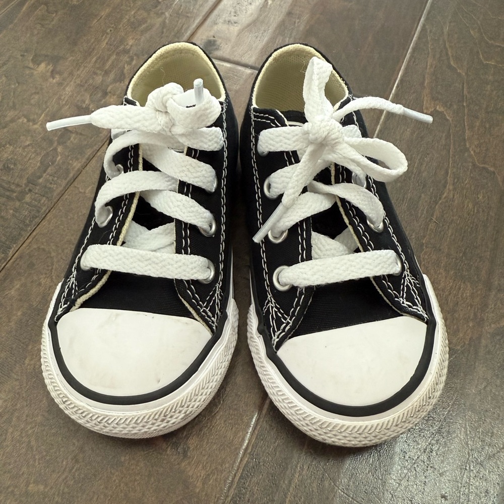 Classic Black and White Lace-Up Sneakers
